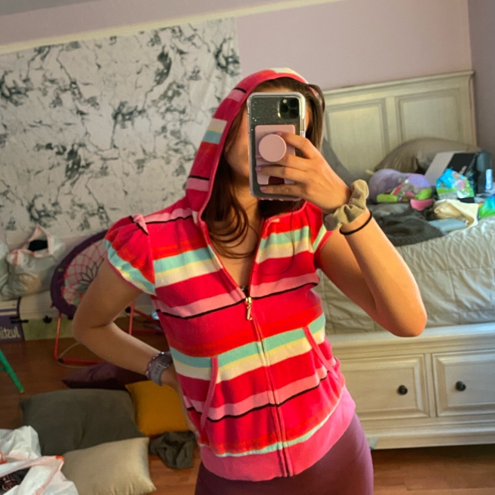 vintage juicy couture velour short sleeved jacket